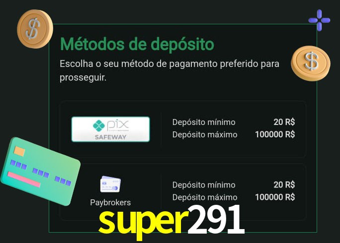 O cassino super291 oferece uma grande variedade de métodos de pagamento